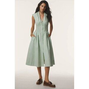 NWT Size LP - Anthropologie The Tommie Cotton Zip-Front Midi Dress (NWT US$ 170)